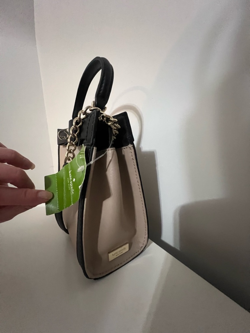 NWT Kate Spade Mini Tullie Mayfair Drive Black Cream Satchel Crossbody Bag - Picture 2 of 12